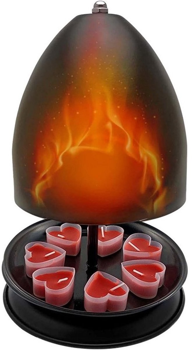 Kaars Heater - Terracotta Oven - Ruimte Verwarmen - Dubbele Wand - Houdt 6 Kaarsen - Zwart