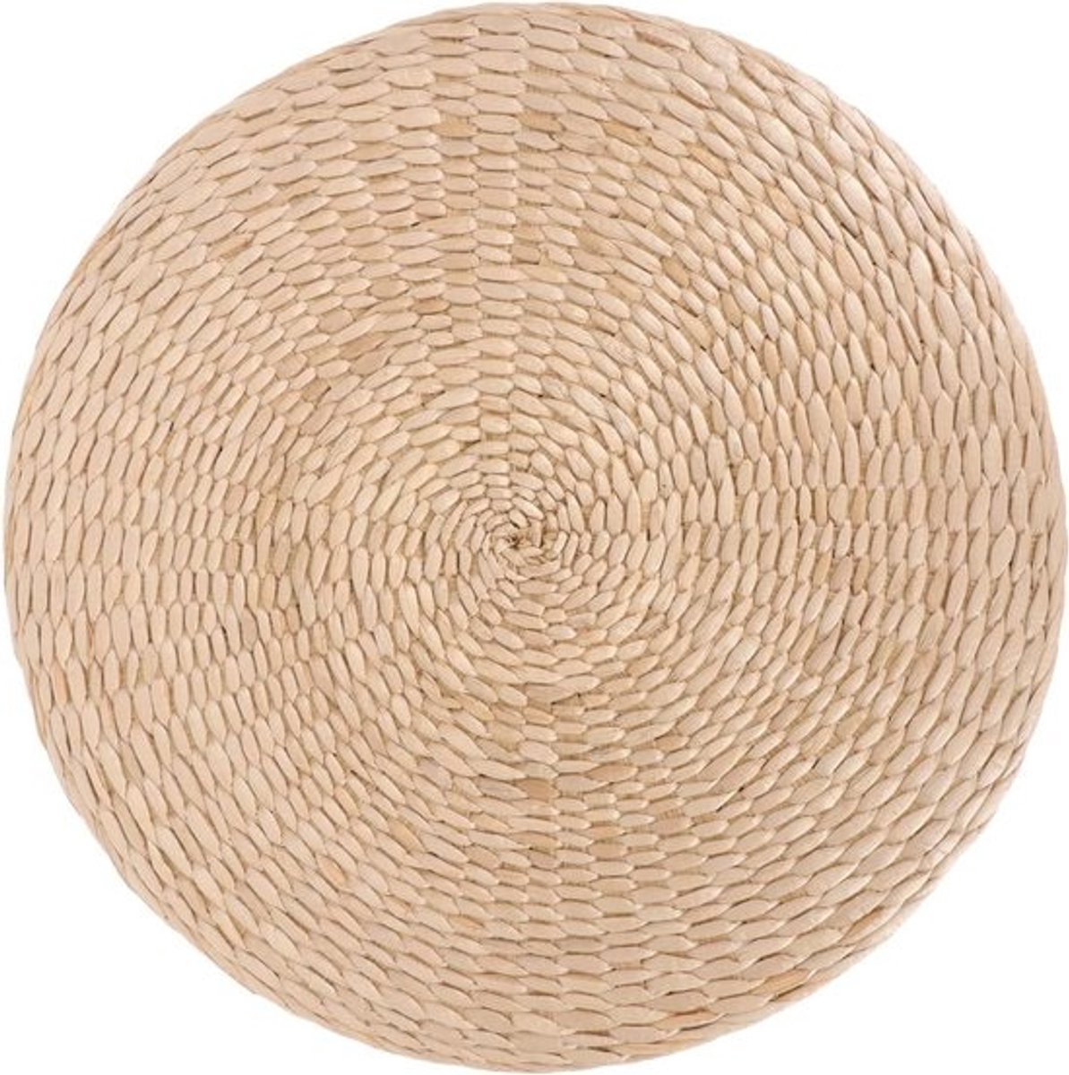 Meditatiekussen Rond - Zitmat Vloerkussen - Rustgevend Zitten - Japans Decor Geweven - 40x40cm - Natuurlijk