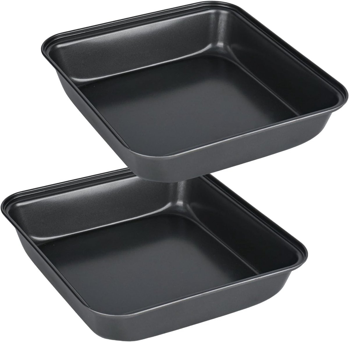 Set van 2 Bakplaten 22 x 22 x 2 cm, RVS, Rechthoekig, Antiaanbaklaag, Ideaal voor Lasagne en Taarten