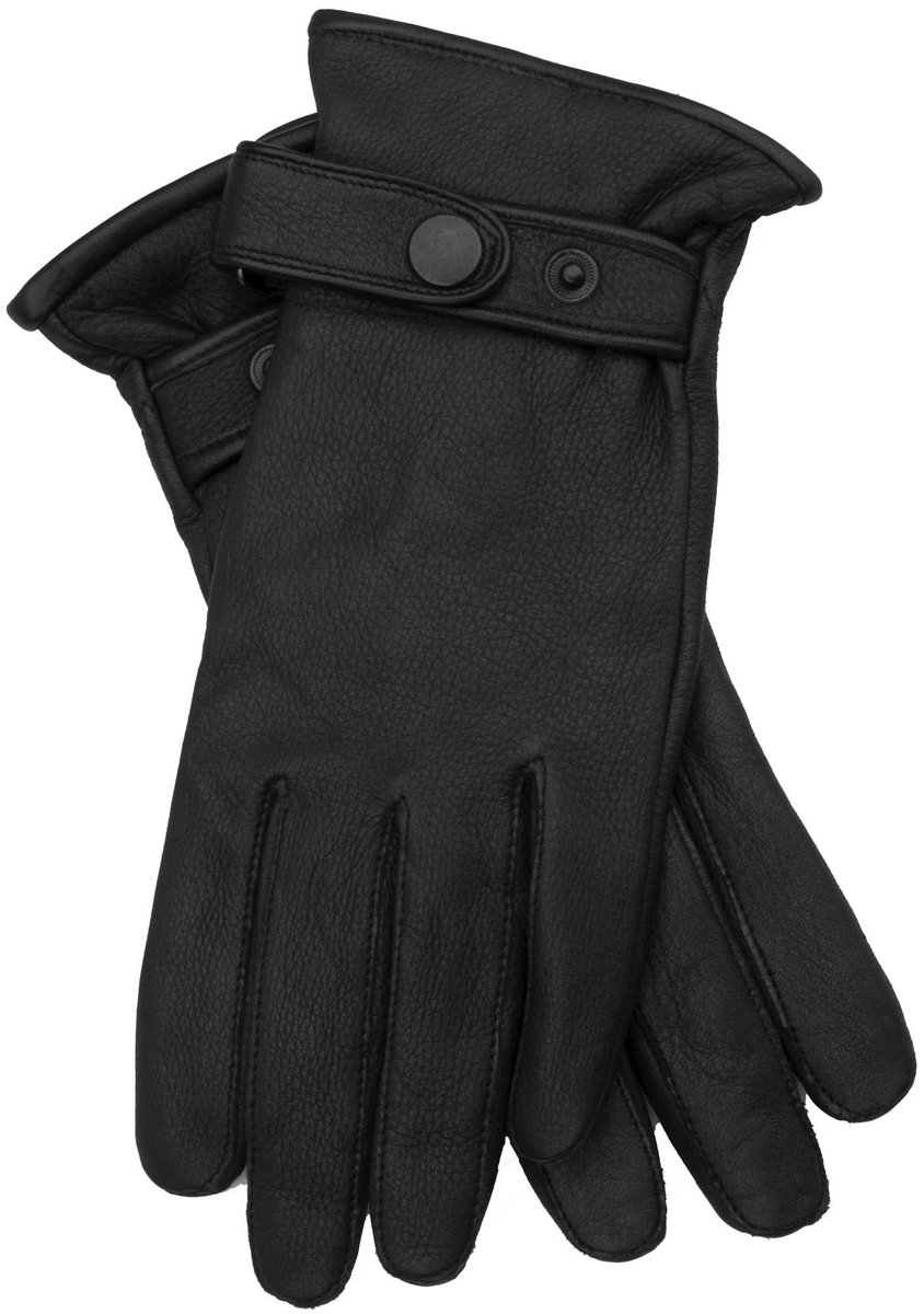 Mannen Handschoenen van Elandenhuid - Zacht met Wol Cashmere Voering - Zwart