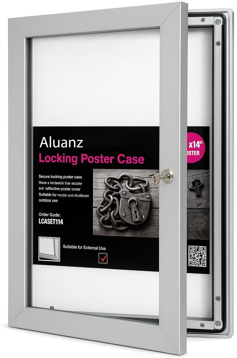 Lockable Vitrine A3 - Waterdicht - Aluminium