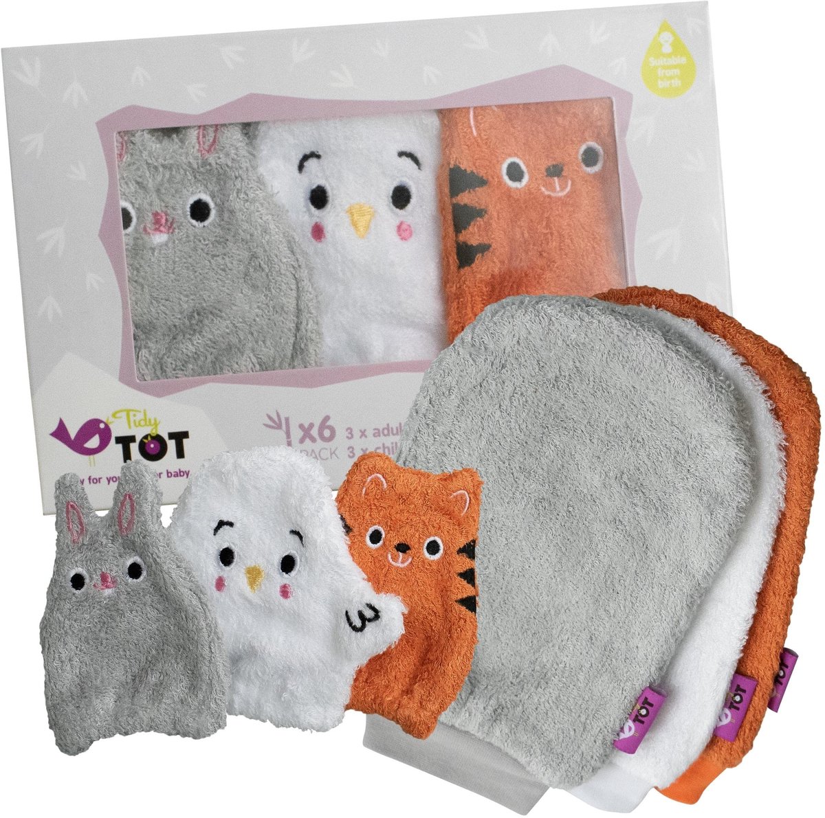 Bamboo Washandjes - 6 Stuks - Voor Volwassenen en Baby