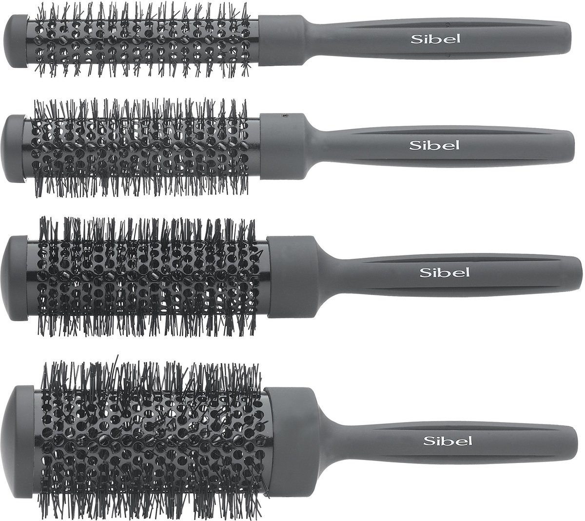 Set van 4 thermische borstels - Zwart