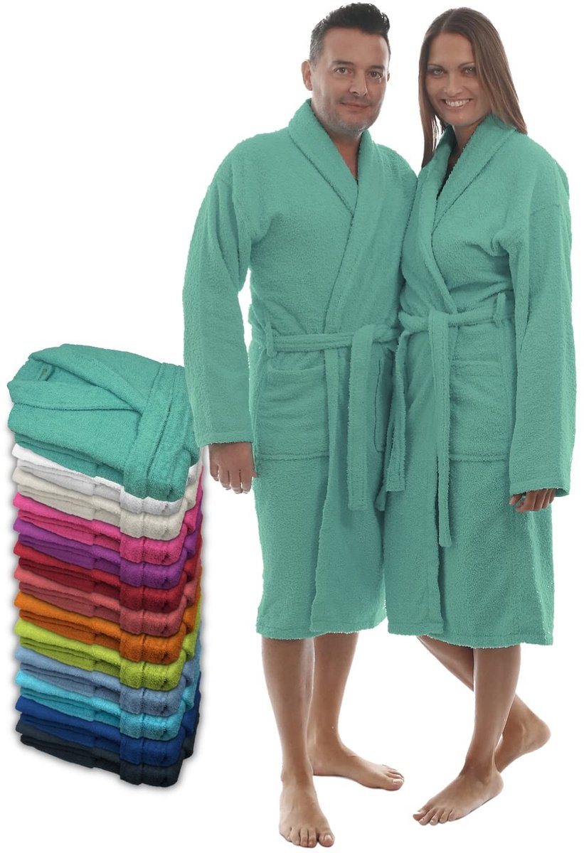 Unisex Badjas - 100% Katoen - Aqua