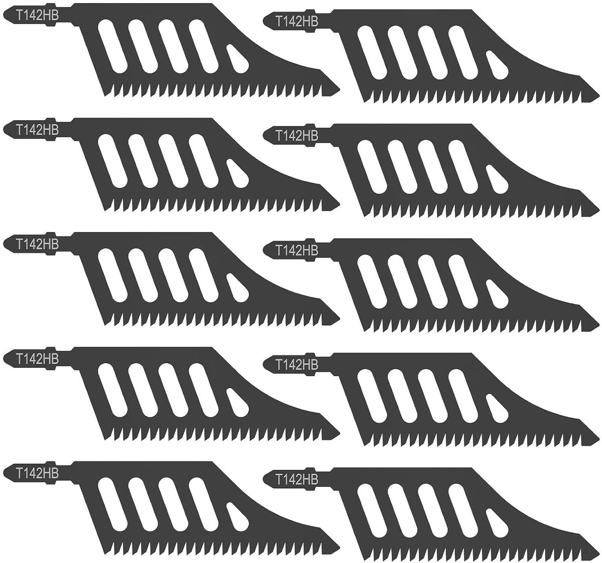 10 Stuks Jigsaw Blades T-Shank voor Decoupeerzaag - Hoogwaardige Carbon Staal Zaagbladen voor Kurk, Multiplex en Houtbewerking