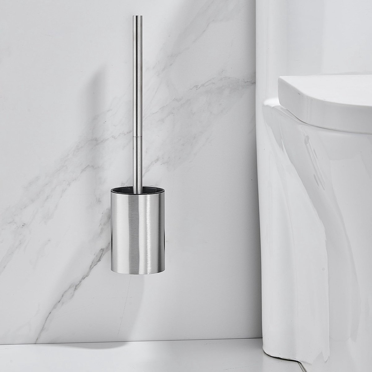 Toiletborstelset met Handvat en Houder - Inclusief 2 Zachte Borstels