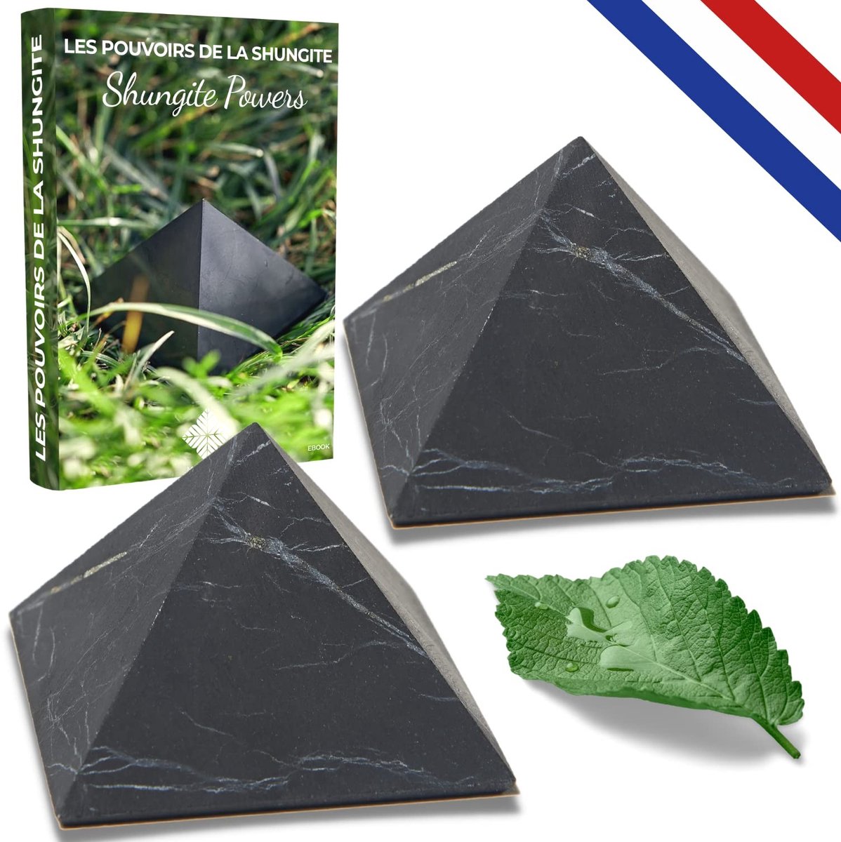 Shungite Pyramid - 6 cm, set van 2