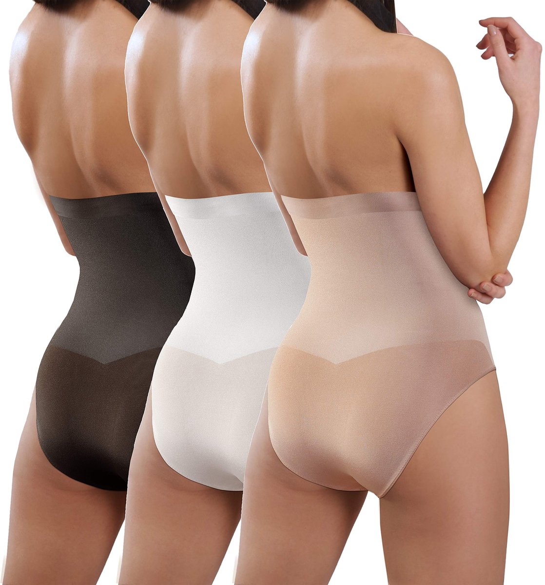 Dames corrigerende slip met hoge taille - 3-pack