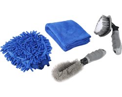 Reinigingsset Auto - Poetsset Voertuig - Auto Wassen - Compleet Gereedschap - 4 Delig - Foto Kleur