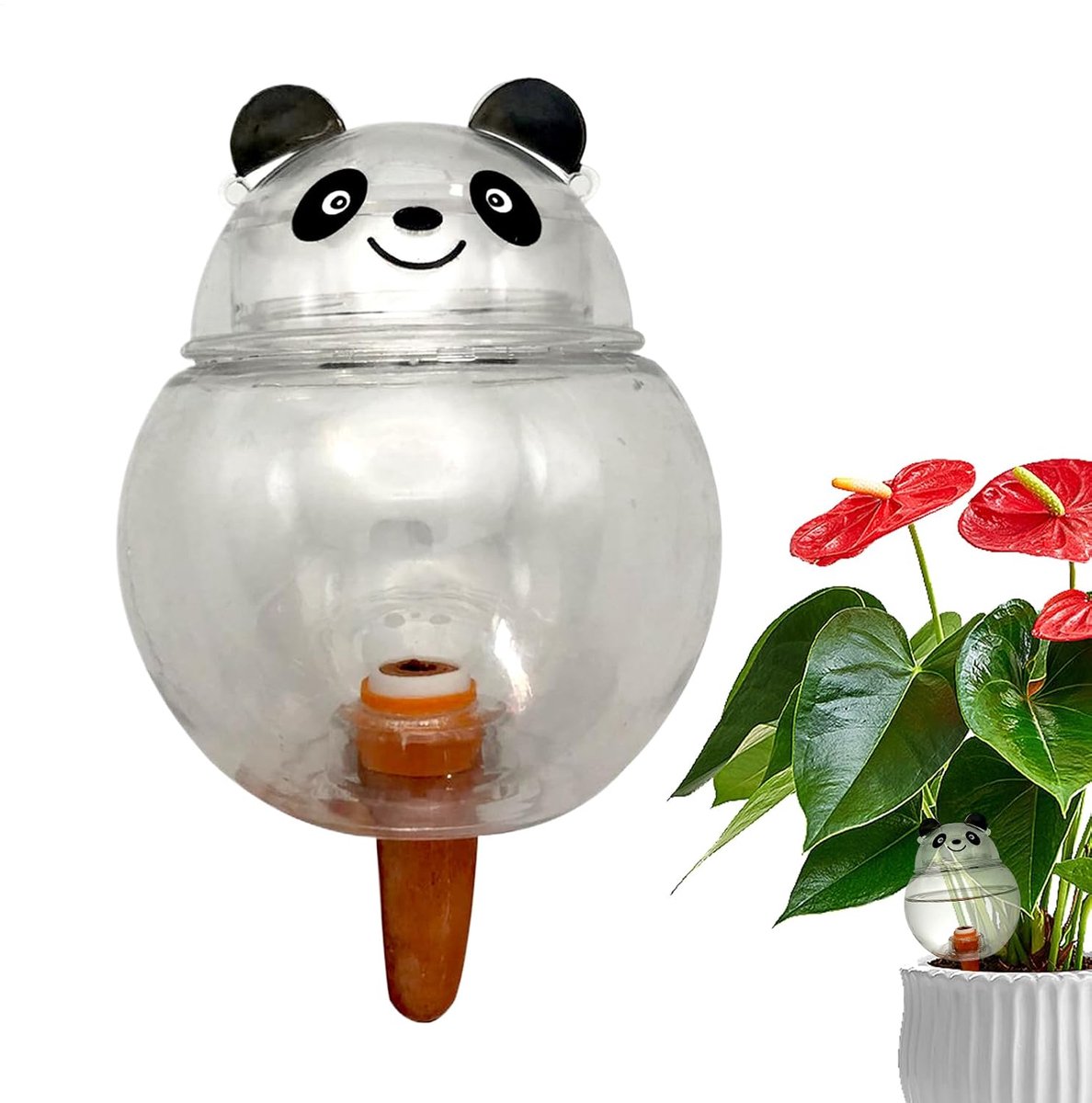 Planten Watergever - Zelfwaterend Systeem - Planten Verzorgen - Panda Vorm - 500ml Capaciteit - Zwart Wit
