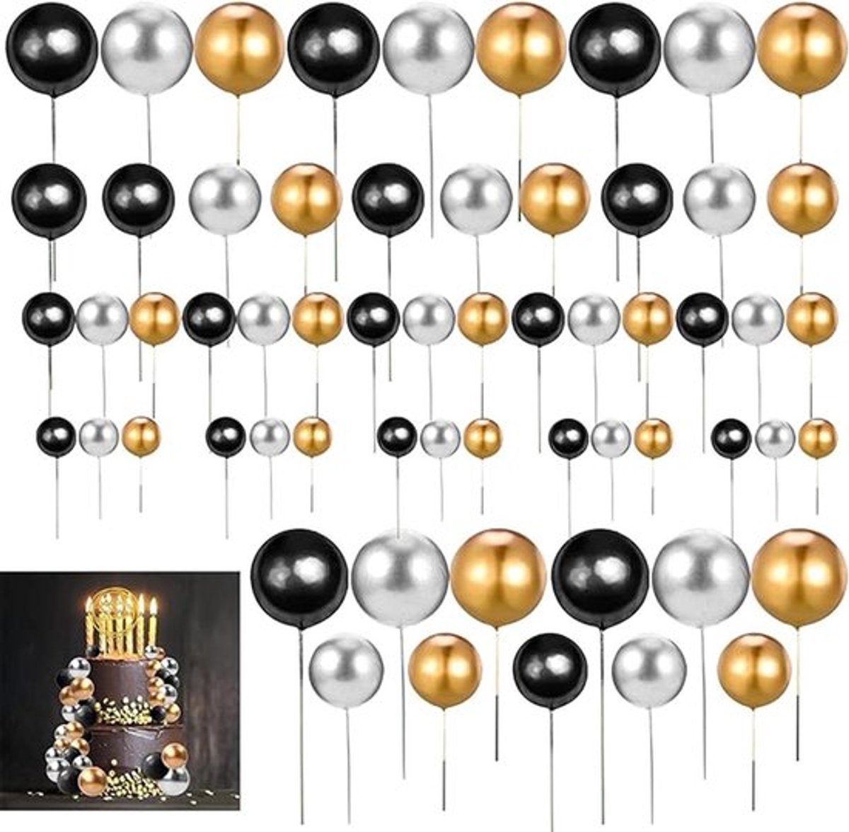 Taartdecoratieballen Allecto Plus 60 stuks