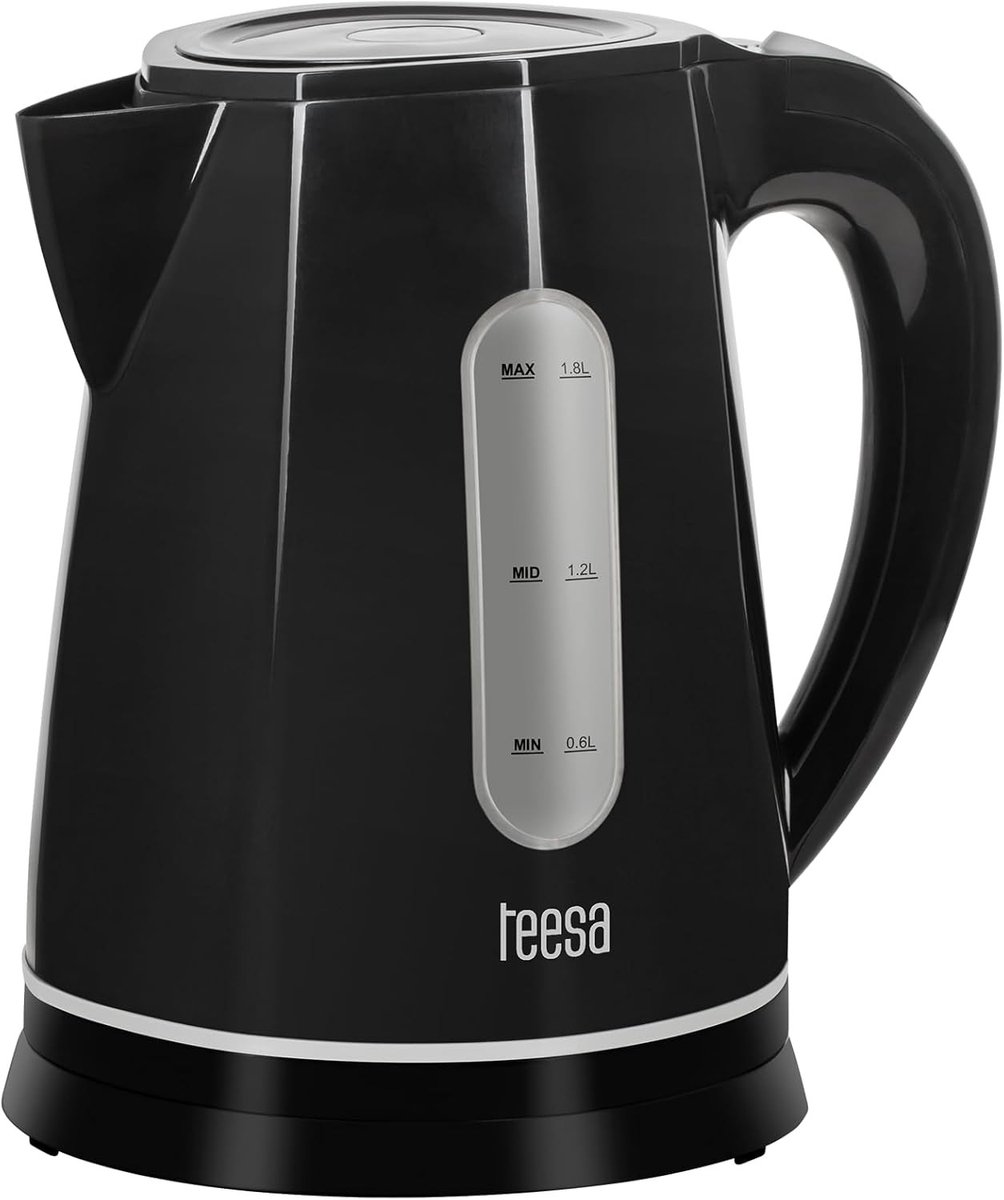 Draadloze Waterkoker - Kunststof Zwart - 1,8 Liter Inhoud - Automatische Uitschakeling - Voor Thuisgebruik