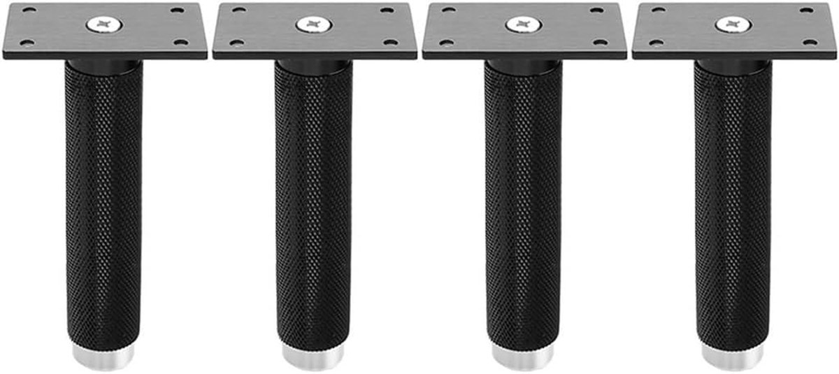 Vervangende meubelpoten - Bankpoot set - Meubels verhogen - Sterke aluminiumlegering - 9.8 inch hoogte - Zwart