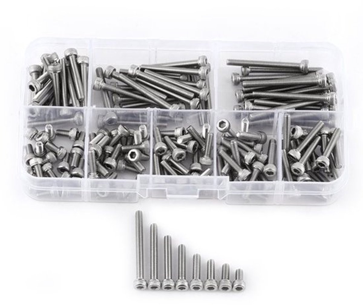 Set hexagonale bouten M3, 160 stukken, 3 mm