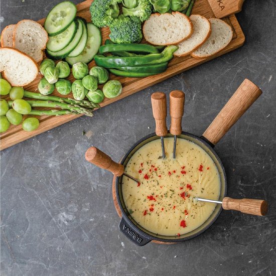Fondue Set - Kaasfondue Pan - Gezellig Eten - Voor Elk Fornuis - 700 ml - Zwart — afbeelding 4