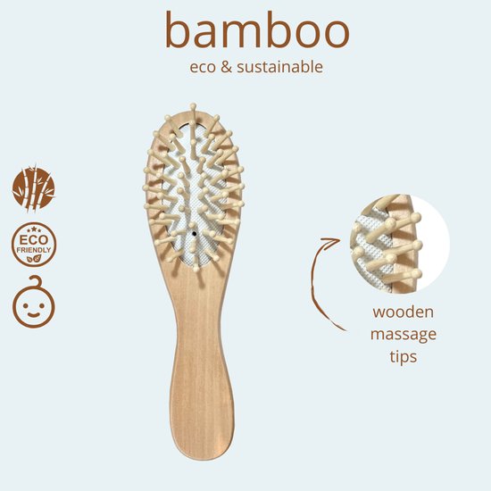 Borstelset voor Baby - Hout - 3 Stuks van Bamboom — afbeelding 2