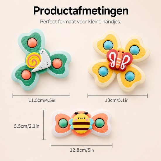 BOTC Badspeelgoed - Zwembad Speelgoed - Badspeelgoed voor Baby's - 1 set van 3 stuks - Sterke Zuignap - Bad- en Tafel Speelgoed van Merkloos — afbeelding 3