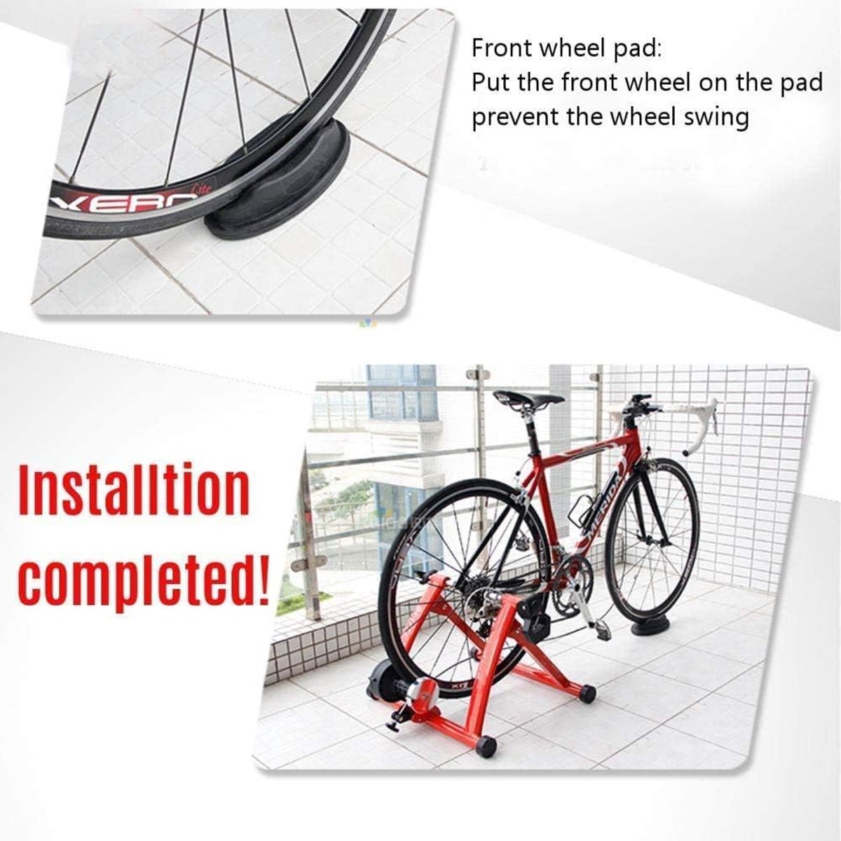Fietstrainer Met Roller - Indoor Hometrainer - Binnen Fietsen - Magnetische Weerstand - 26-28 inch - Geel