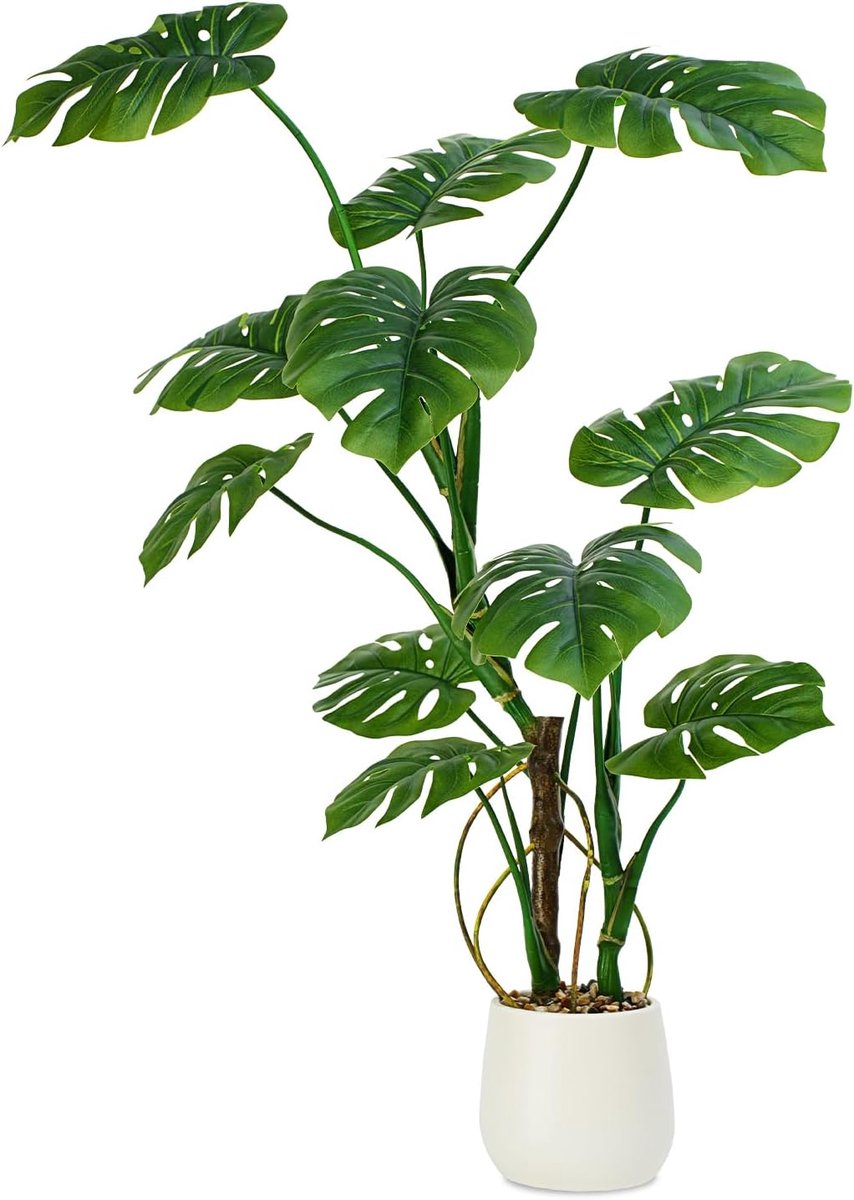 Kunstplant Monstera - Decoratieve Plant - Woonkamer Decoratie - Realistische Bladeren - 120 cm - Groen