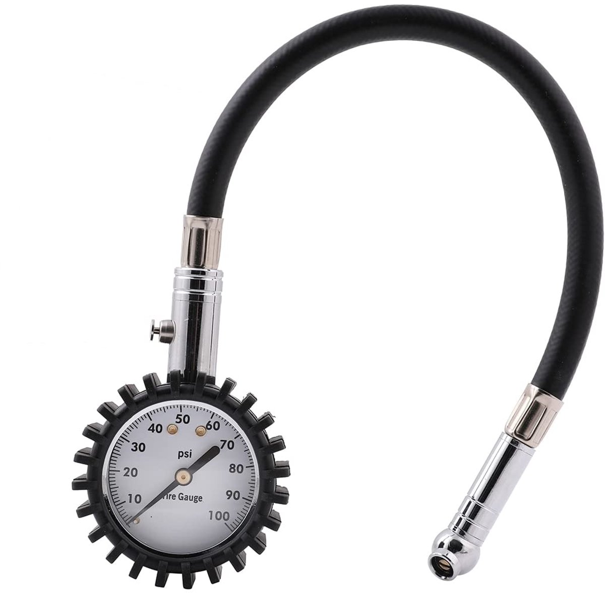 Luchtdrukmeter - Bandenspanningsmeter - Banden controleren - Zware uitvoering - 0-60 PSI - Zilver