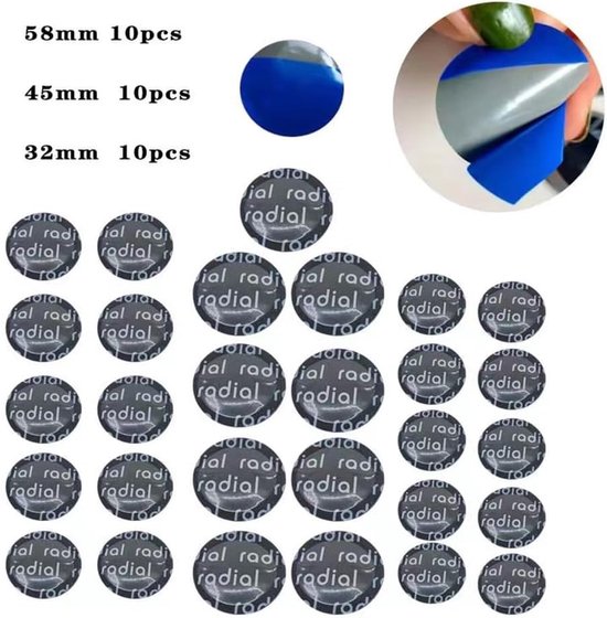 Band Reparatieset - Punctie Patch - Band Lek Repareren - Heavy Duty - 62 Delig - Blauw Zwart Zilver — afbeelding 3
