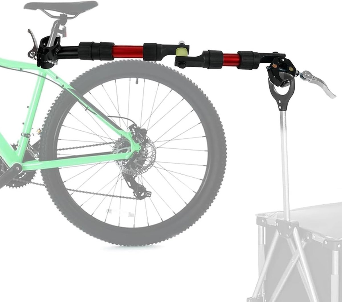 Fiets Aanhanger Koppeling - Trekhaak Adapter - Vervoer Kinderen - 270 Graden Rotatie - 55 cm Lengte - Rood