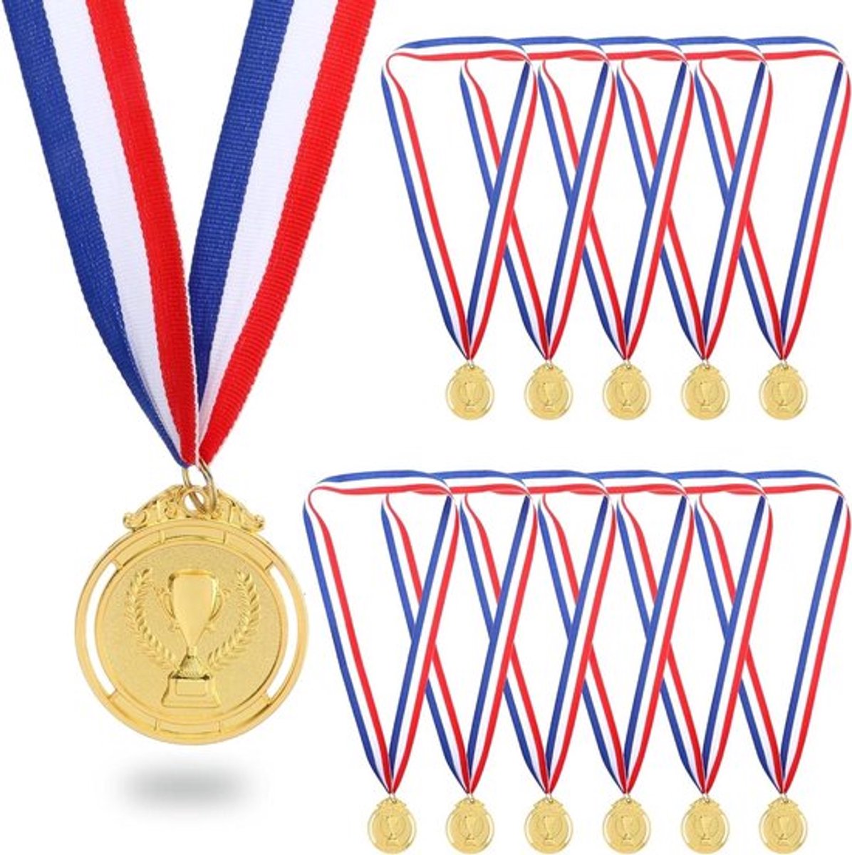 Allecto Plus - Gouden medailles (12 stuks) voor volwassenen - Sportmedailles met