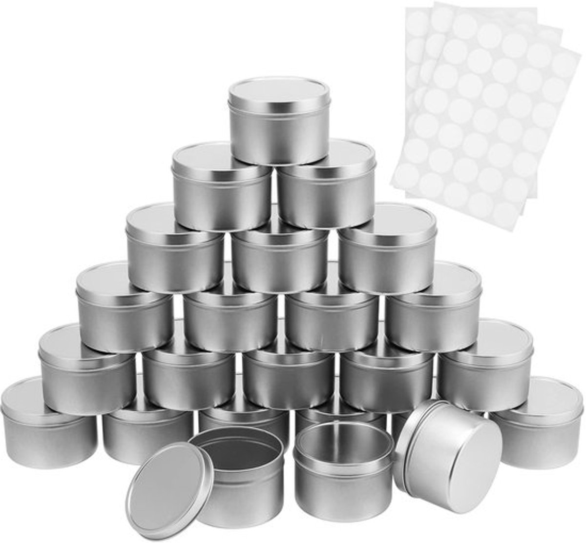 Vt products - Kaarsblikken - 24 stuks - Diy kaarsen maken - Zilver