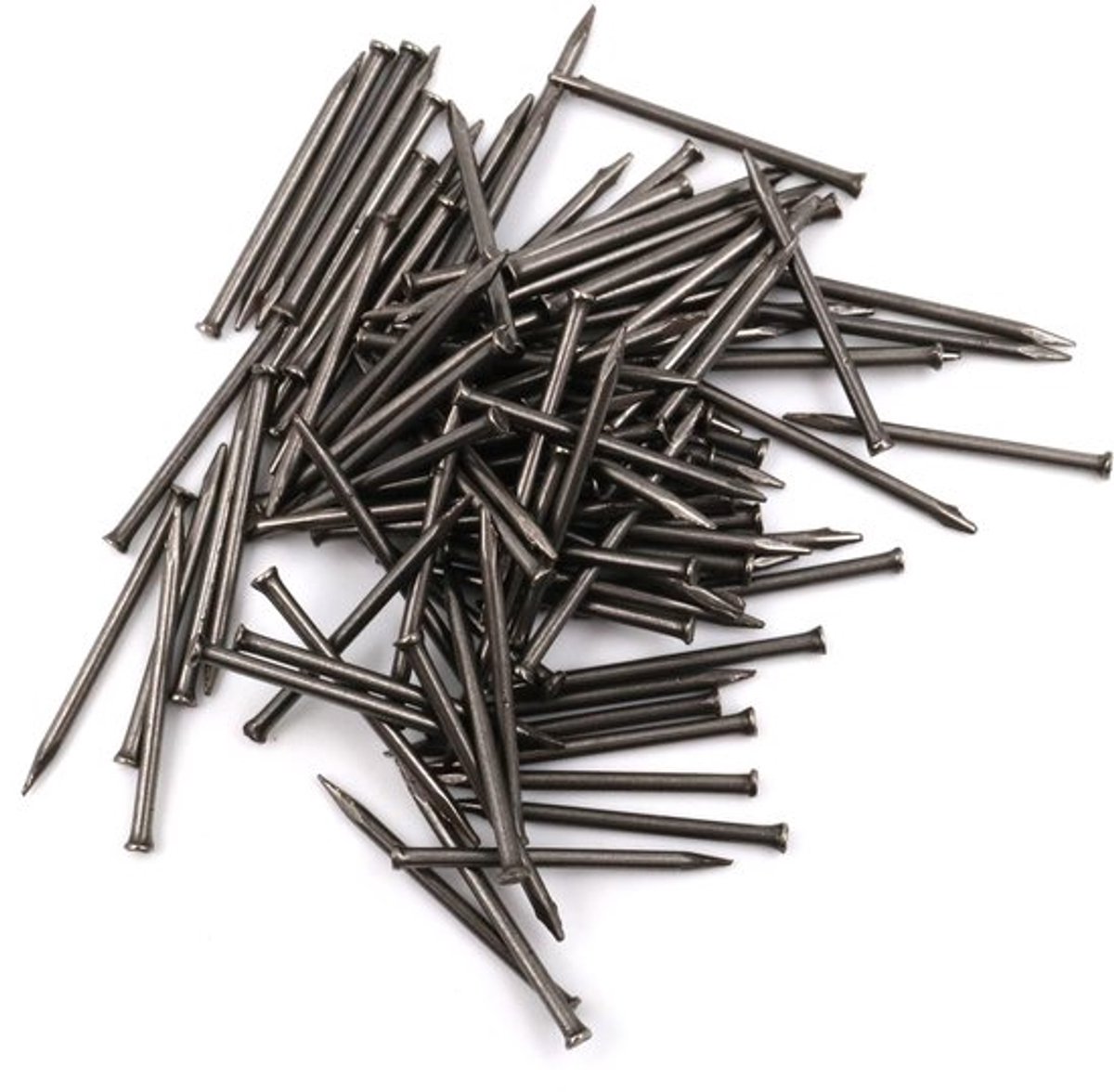 Dailygoods - Stalen pen - Plintstiften - 100 stuks - Zwart - Platte kop - Geschikt