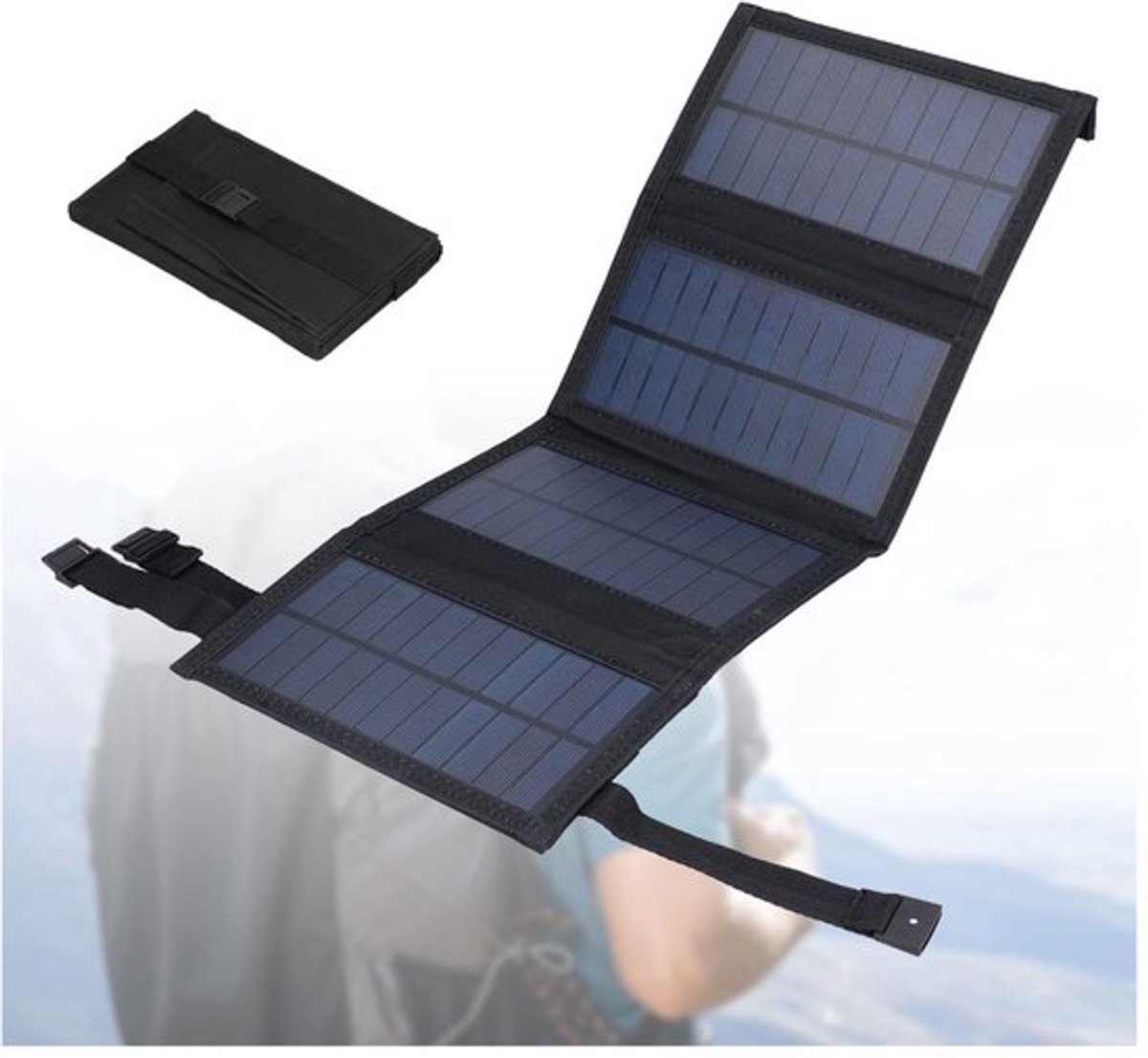 20W Draagbaar Zonnepaneel, Opvouwbare USB-zonnepaneeloplader, Ip65 Waterdicht