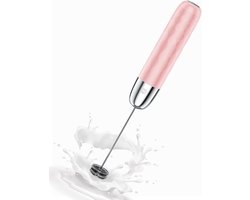 Melkopschuimer - Schuimmaker Drinkmixer - Koffie Maken - Oplaadbaar USB-C - 16 cm - Roze/Zilver