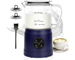 Melkopschuimer - Automatische opschuimer - Warme dranken maken - Vier standen - Glazen kan - Blauw