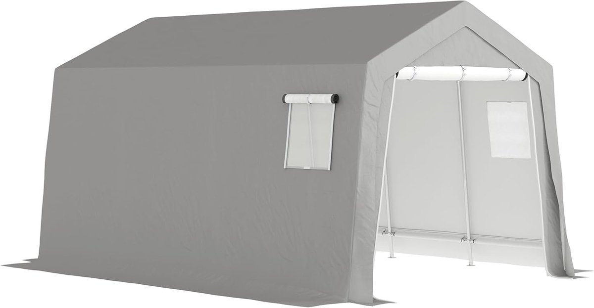 Gereedschapsschuur - Opbergtent - Tuin opslag - Weerbestendige bescherming - 300 x 447 cm - Lichtgrijs