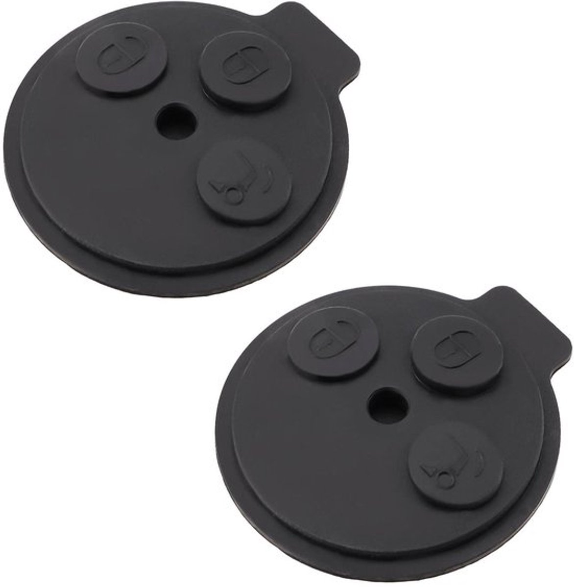 Vt products - Autosleutel Rubber Pad - Sleutelhanger Vervanging - Zwart - Knop