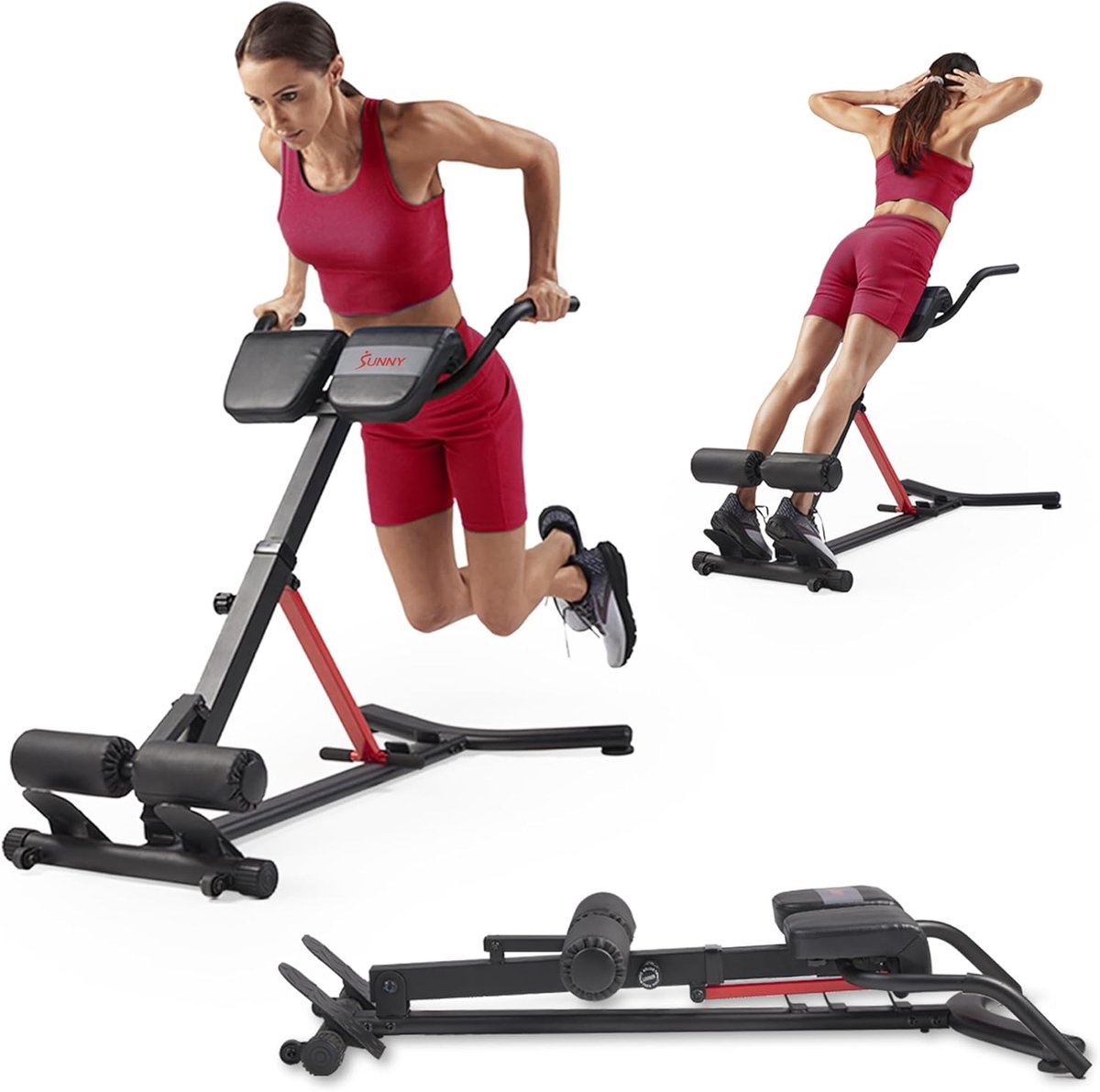 Roman Chair - Fitness Bank - Rug Training - Met Dip Stangen - 10 Hoogte Instellingen - Zwart