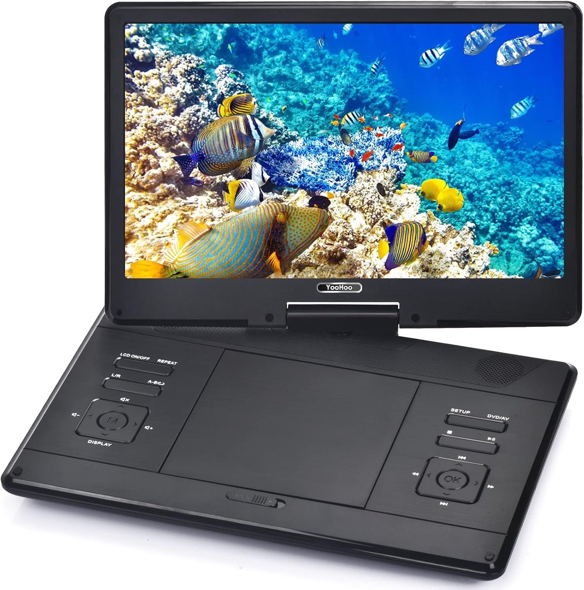 Draagbare dvd-speler - Mobiele speler - Films kijken - Groot draaibaar scherm - 14 inch scherm - Zwart