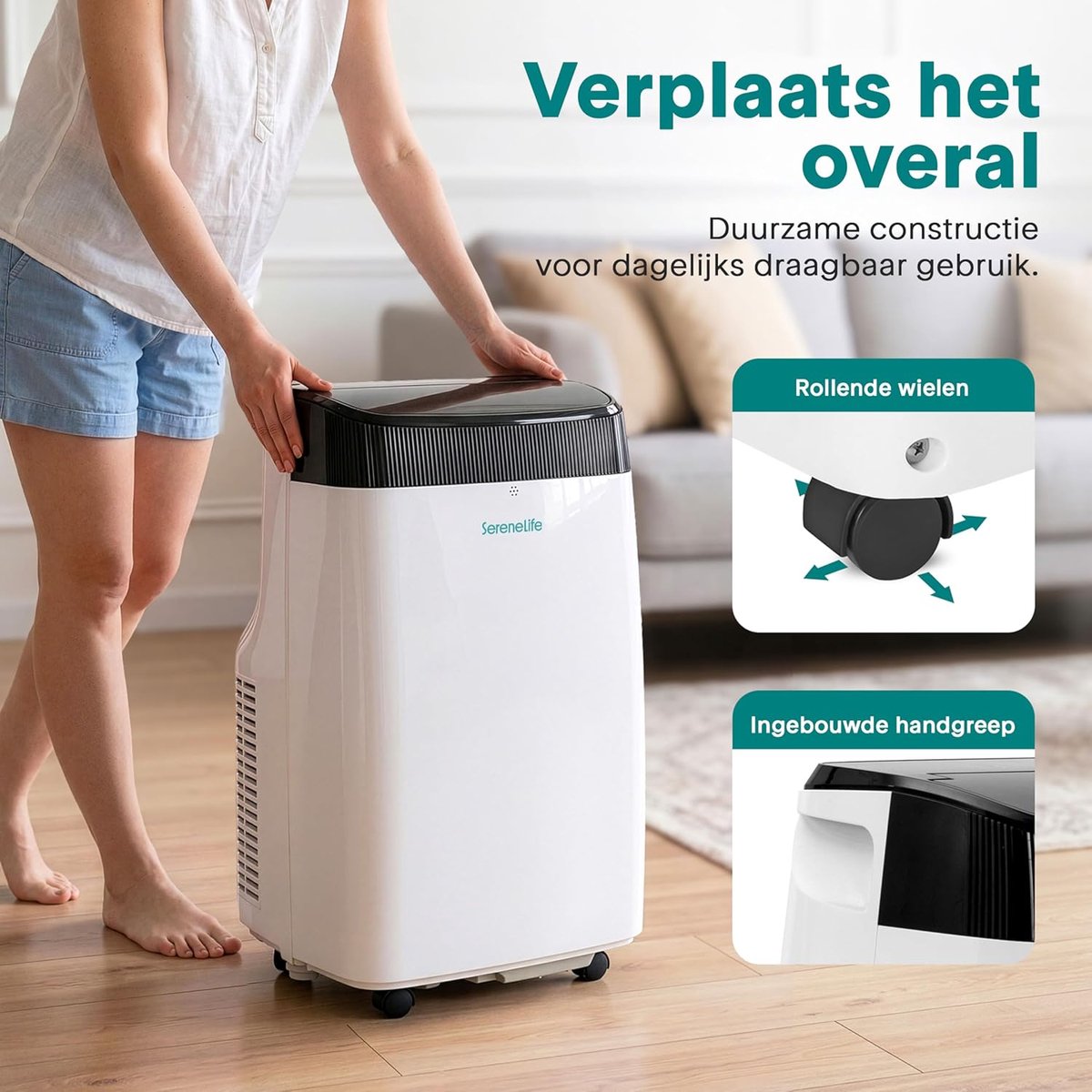 Mobiele Airco Wit - Draagbare Koeler 3-in-1 - Raamkit thumbnail 3