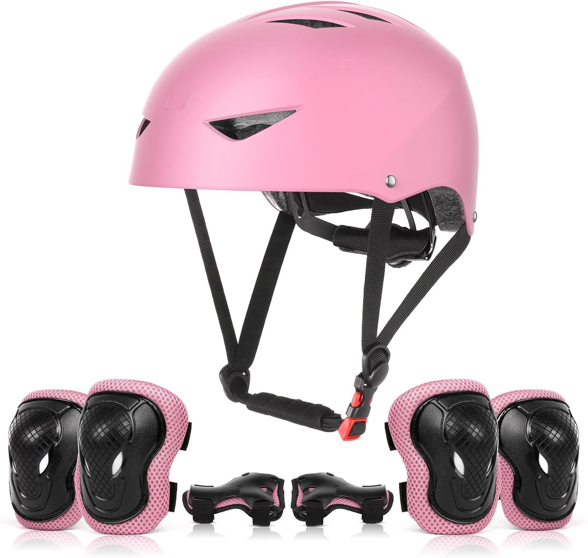Kinder Helm Pads - Beschermingsset Kinderen - Sport Activiteiten - Verstelbaar Ontwerp - 54-58 cm Hoofdomtrek - Roze
