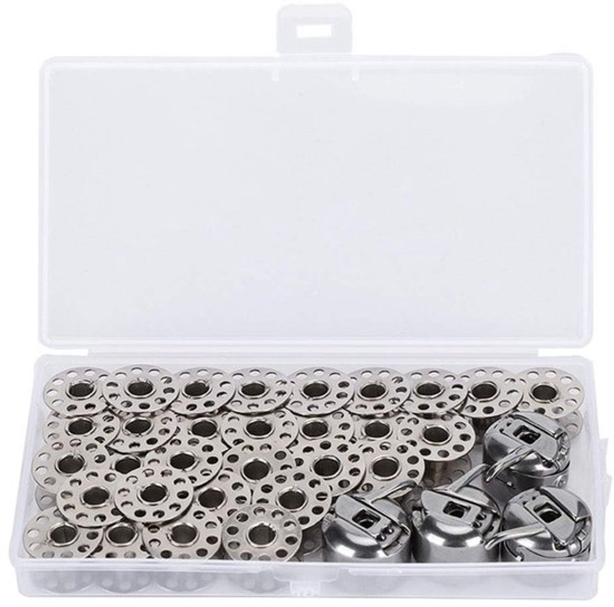 Allecto - 30 stuks metalen spoelen - Naaimachine accessoires - Opbergdoos