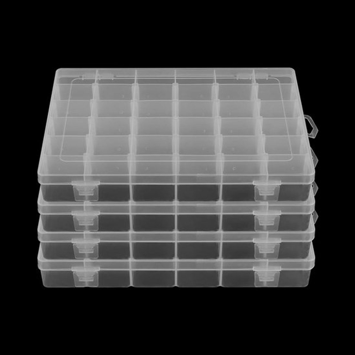 Inovra Plus - 4 stuks Opbergdozen met 36 Vakken voor Sieraden en Kralen