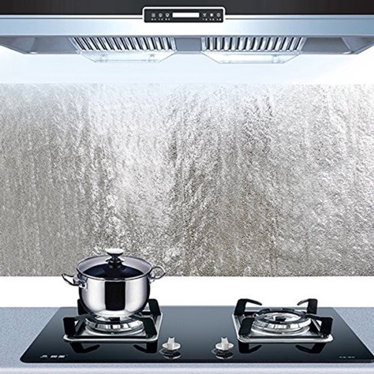Virtubuy - Aluminium Kitchen Oil Film - Anti-Oil Wand Sticker - Zelfklevend