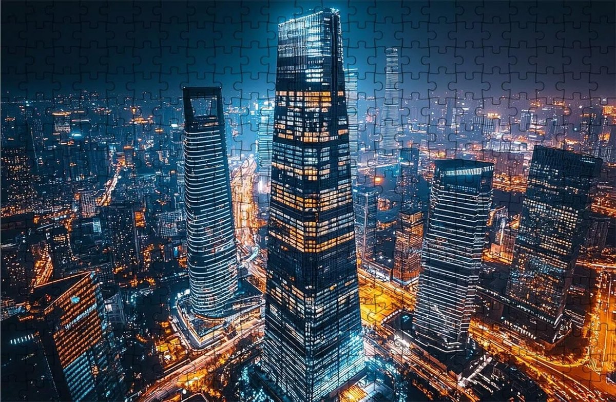 Puzzel 5000 stukjes - Stedelijk landschap - Ontspannen tijdverdrijf - Hoge precisie print - 160x105 cm - Nachtzicht