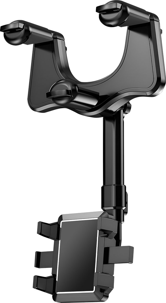 XO, Universele Autohouder voor Smartphone te Bevestigen op Centrale Achteruitkijkspiegel, Zwart