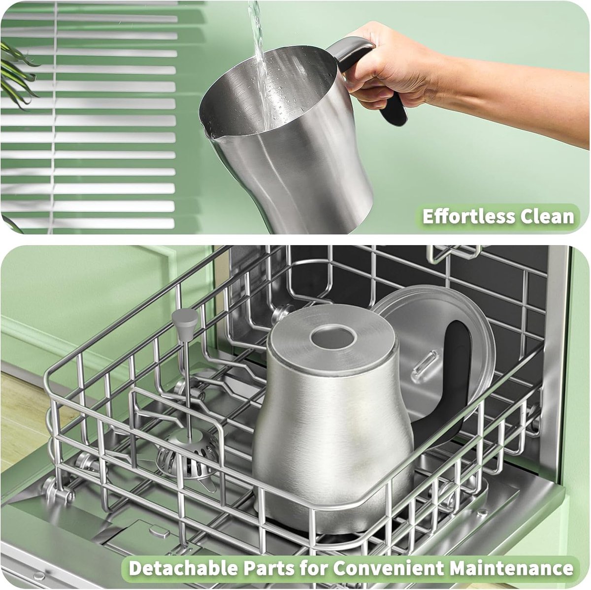 Elektrische Melkopschuimer 600 ml - Automatische Melkopschuimer met Instelbare Temperatuur en Schuimsterkte - Smart Touch voor Latte, Cappuccino en Chocolademelk — cadeau in Kookcadeaus - foto 8