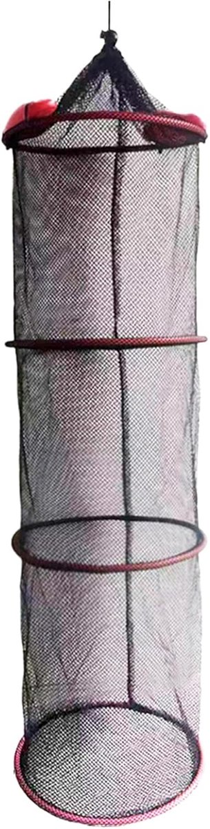 Vismand Opbergnet - Drijvende Mand - Vis Opslag - Veilige Vangst Houder - 25 x 60 cm - Zwart