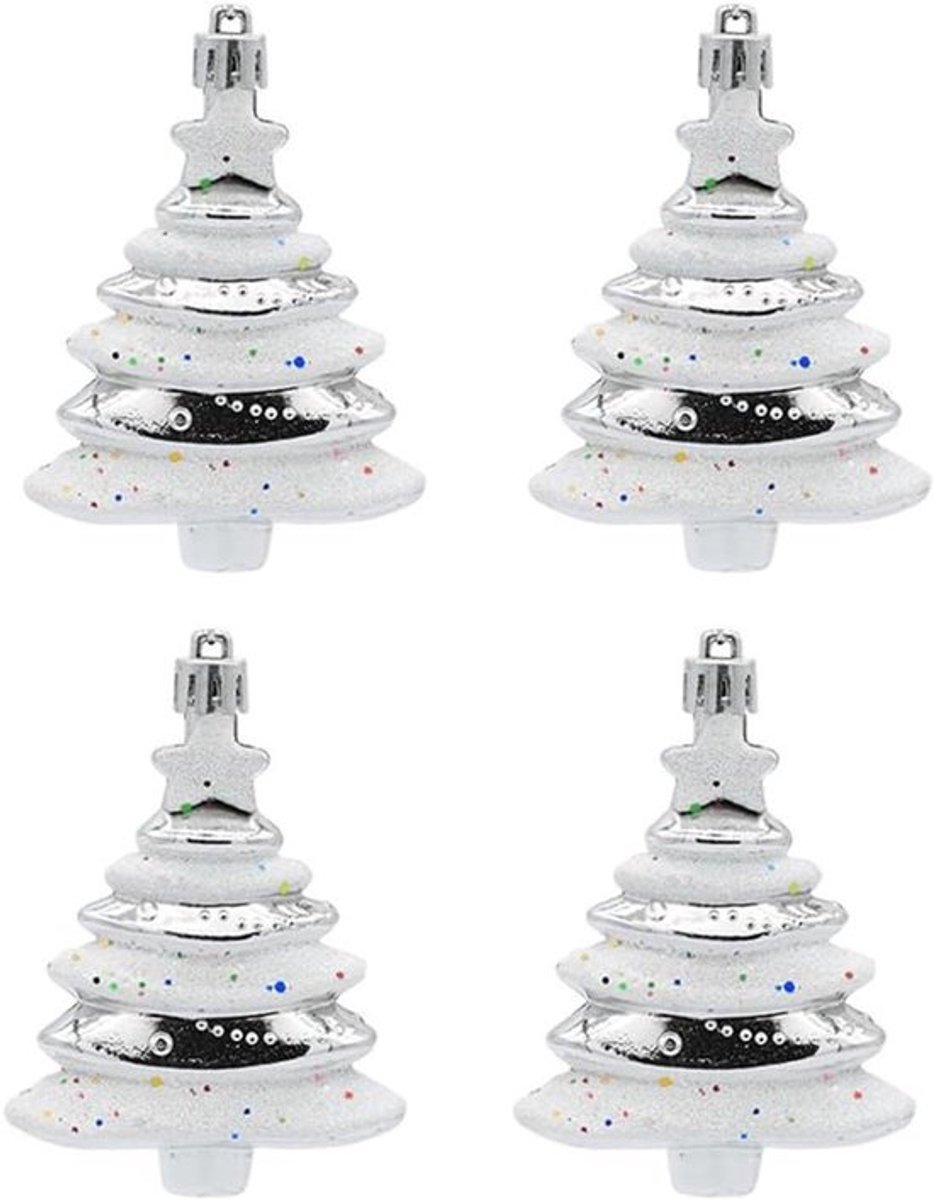 Decoraties voor kerstboom - Inovra Plus, 4 glitter stukken