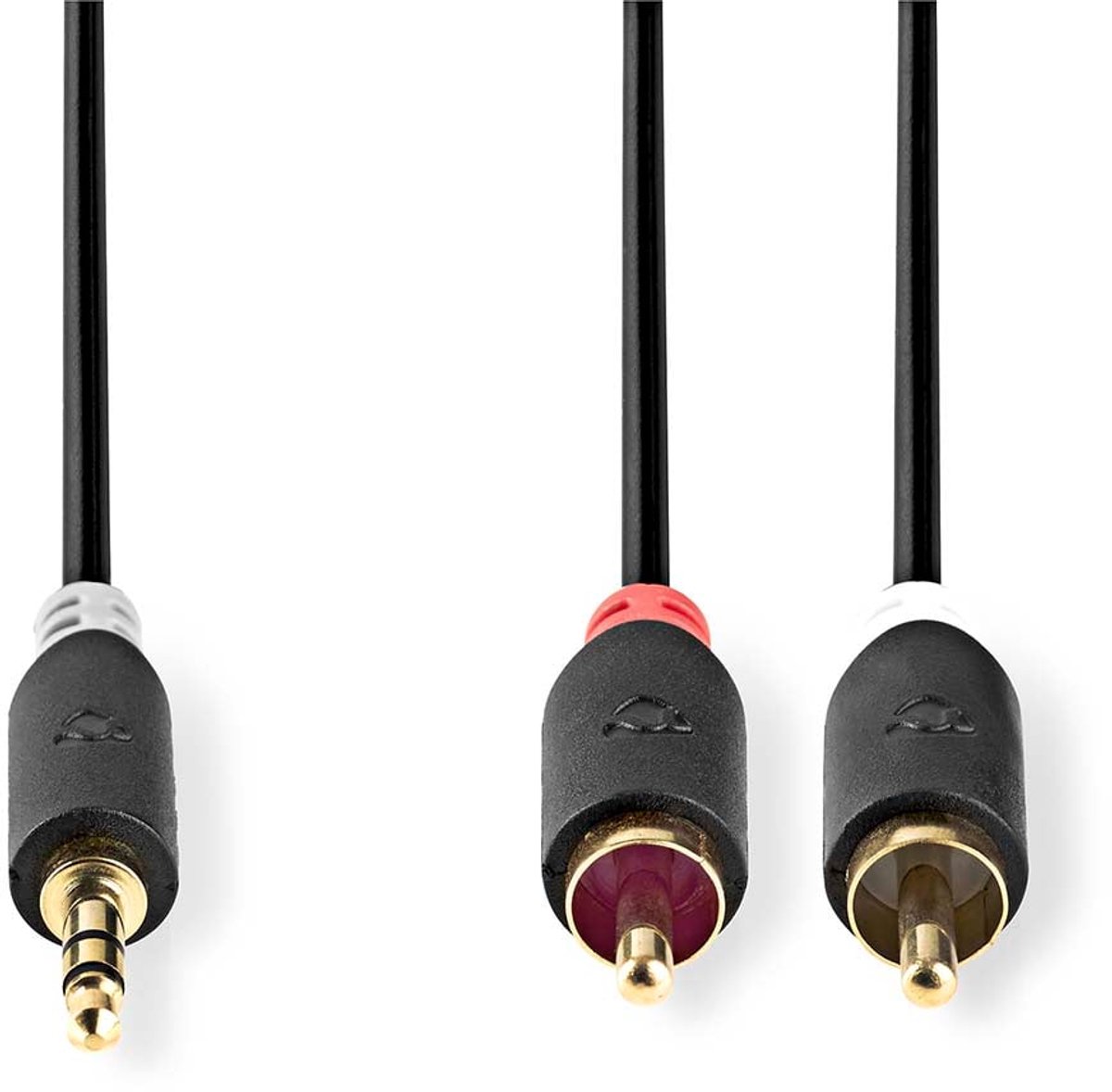Nedis Stereo-Audiokabel - 3,5 mm Male - 2x RCA Male - Verguld - 10.0 m - Rond - Antraciet - Doos