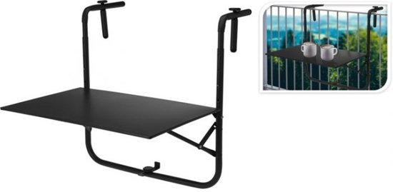 Balkontafel Inklapbaar – Grijs– 40 x 60 x 70 cm – Balkontafeltje Hangend Balkonbar Balkontafels Opklapbaar Hangtafel – Ophangbaar Voor aan het Balkon – Vouwtafel Wandtafel Inklapbare Tafel – Bijzettafel – Buiten Tafeltje Klaptafel