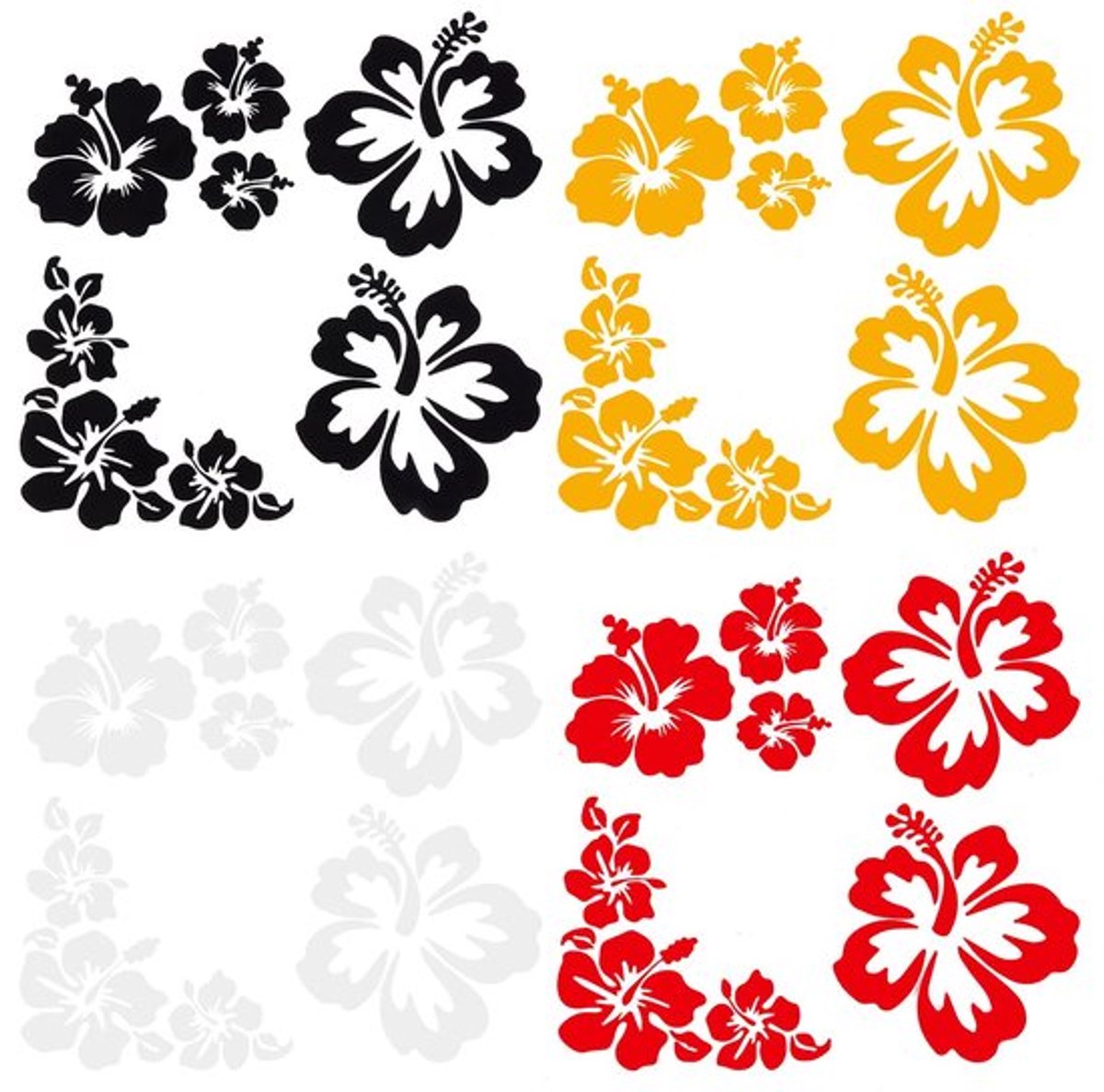 Reflecterende hibiscus auto stickers van VT Products