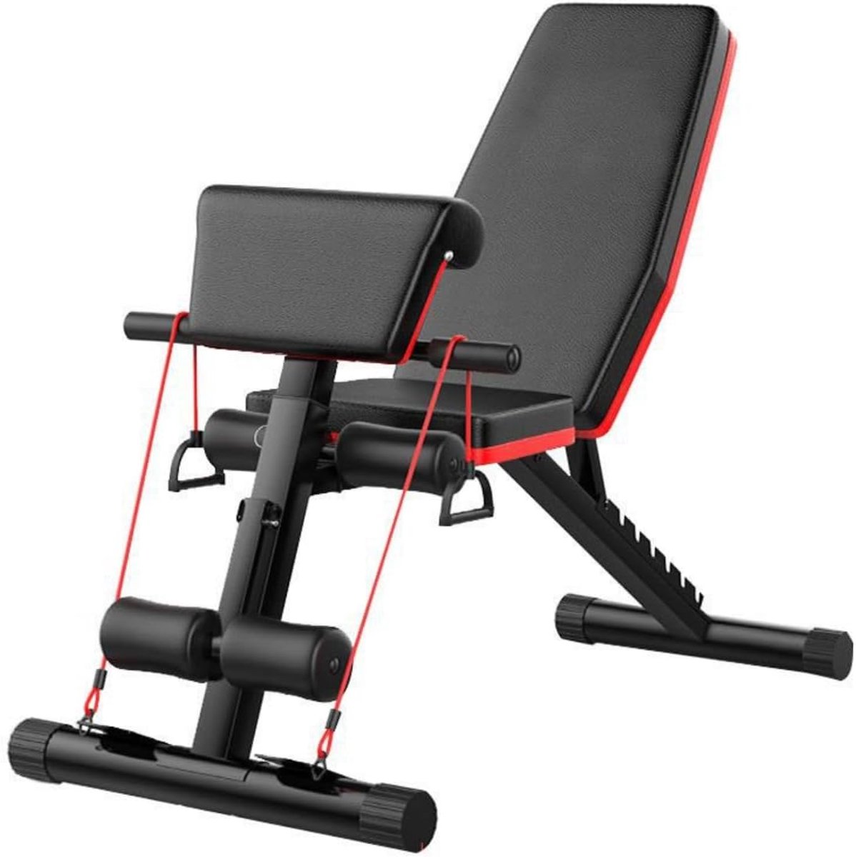 Fitness Gewichtbank - Trainingsbank - Full Body Workout - Inklapbaar en Verstelbaar - 150 kg capaciteit - Zwart/Rood